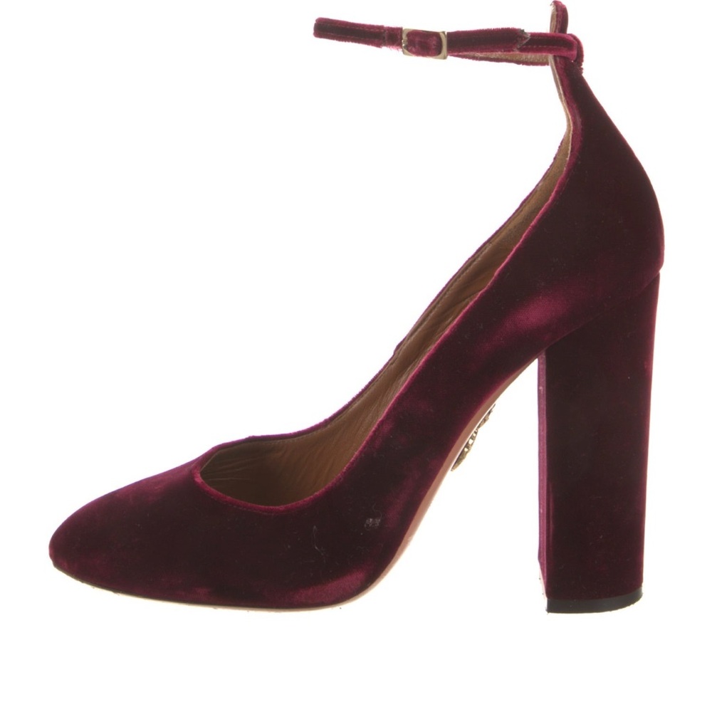 Aquazzura Velvet Heels in Burgandy size 40/9